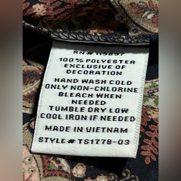 Collective Concepts paisley Blouse women’s Size XL boho keyhole crochet lace - Picture 10 of 16